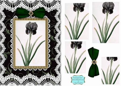 Black Iris A5 Lace Card Front Step by Step