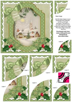 Winter Pub Christmas 6in Duo Corner Stacker Card Front