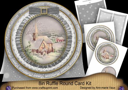 Christmas Day H Christmas 8in Round Ruffle Mini Card Kit
