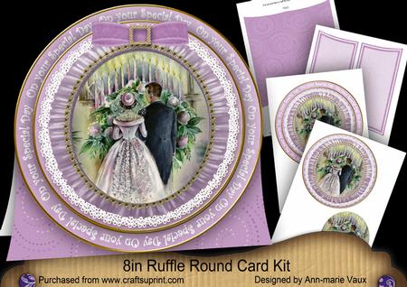 Wedding Couple Special Day 8in Round Ruffle Mini Card Kit