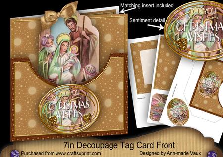 The Nativity Christmas Wishes 7in Tag Card Front Mini Kit