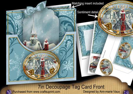 Rooftops Christmas Wishes 7in Tag Card Front Mini Kit