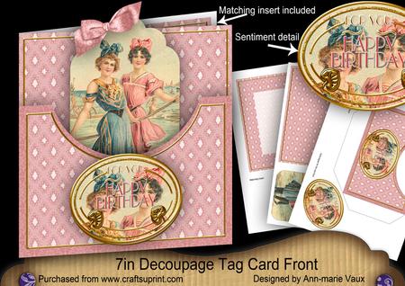 Beach Babes Happy Birthday 7in Tag Card Front Mini Kit