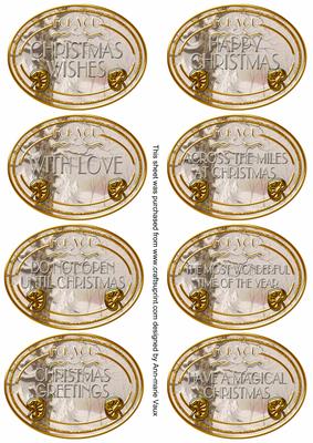 Christmas Stream Christmas Oval Fancy Tag Sentiments
