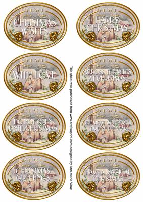 Christmas Day Christmas Oval Fancy Tag Sentiments