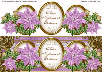 Lilac Poinsettia Neighbours Large Dl Decoupage Topper