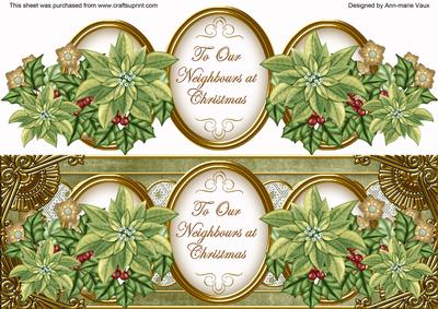 Olive Poinsettia Neighbours Large Dl Decoupage Topper