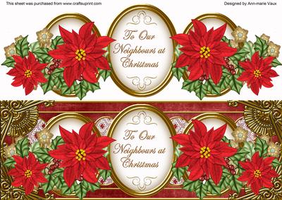 Red Poinsettia Neighbours Large Dl Decoupage Topper