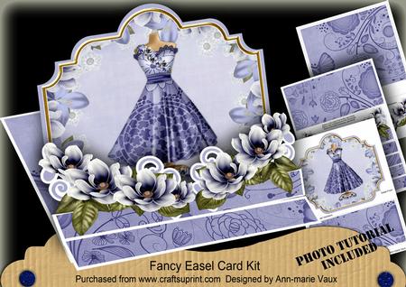Blue Magnoila Dress 3D Easel Card Mini Kit