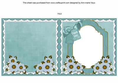 Daisies Thank You to Fit 6in Folded Insert