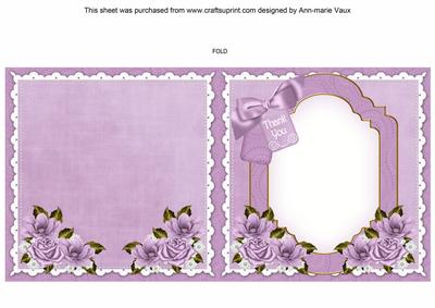 Lavender Fairy Thank You to Fit 6in Folded Insert