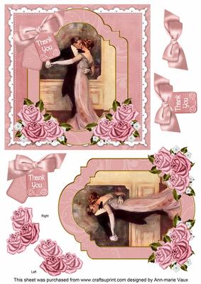 Dancing Couple Thank You 6in Floral Step by Step
