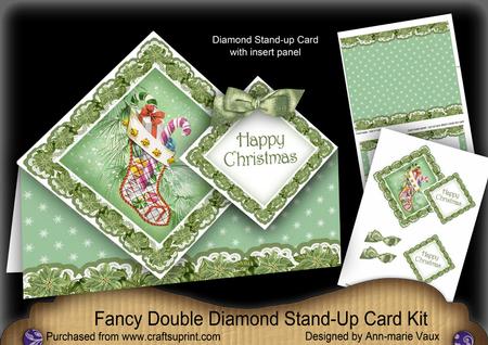 Stocking H Christmas Diamond Doily Stand Up Card Mini Kit