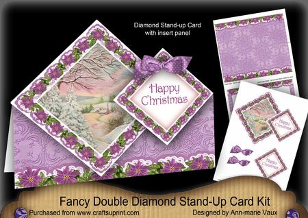 Snowscene2 Christmas Diamond Doily Stand Up Card Mini Kit