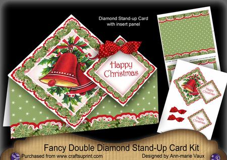 Bells Green Christmas Diamond Doily Stand Up Card Mini Kit