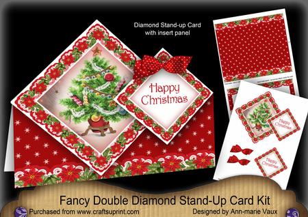Red Tree Christmas Diamond Doily Stand Up Card Mini Kit