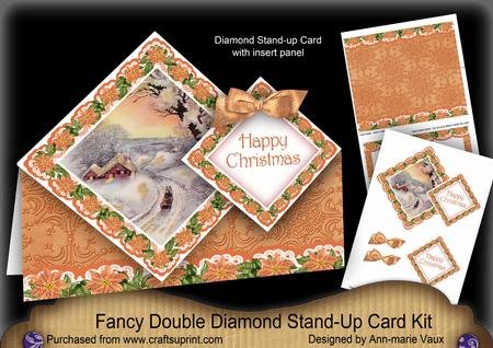 Winter Sunset Christmas Diamond Doily Stand Up Card Mini Kit