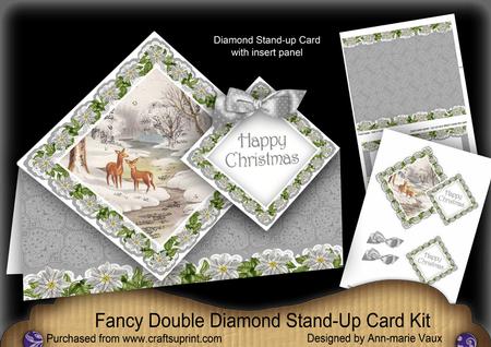 Snow Deer Hc Diamond Doily Stand Up Card Mini Kit