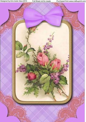 Rose Bouquet A4 Lace Picture Sheet