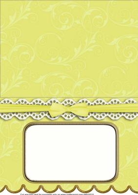 Spring Swirl Apperture Lace Scallop Blank Card