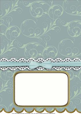 Blue Swirl Aperture Lace Scallop Blank Card