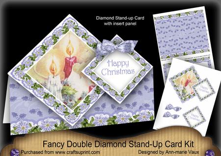 Blue Candles Hc Diamond Doily Stand Up Card Mini Kit