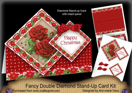 Christmas Roses Hc Diamond Doily Stand Up Card Mini Kit