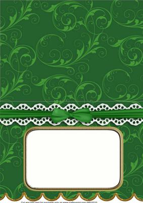 Christmas Green A5 Aperture Lace Scallop Blank Card