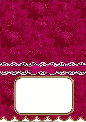 Rose A5 Aperture Lace Scallop Blank Card