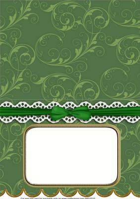 Garden Green A5 Aperture Lace Scallop Blank Card