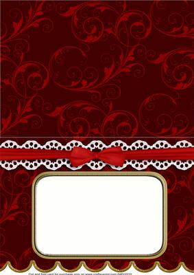 Poppy Swirl A5 Aperture Lace Scallop Blank Card