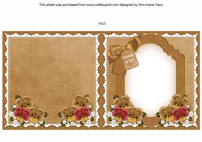 Pansies Thinking of You to Fit 6in Folded Insert