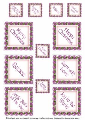 Lilac Poinsettia Diamond Christmas Sentiment Captions