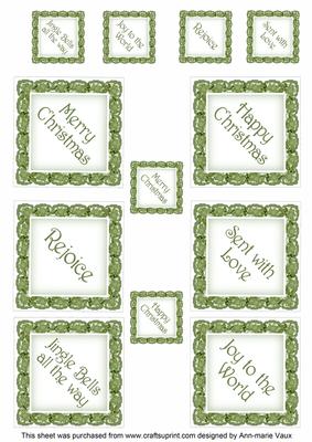 Olive Poinsettia Diamond Christmas Sentiment Captions