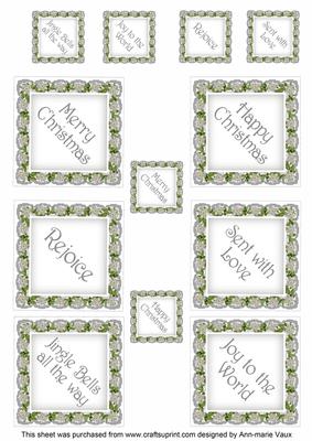 Silver Poinsettia Diamond Christmas Sentiment Captions