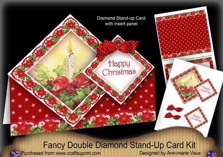 Red Candle Christmas Diamond Doily Stand Up Card Mini Kit