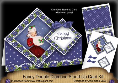 Winter Lady Christmas Diamond Doily Stand Up Card Mini Kit