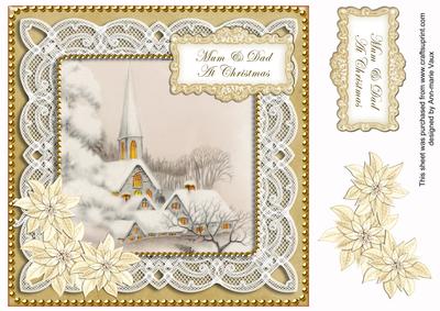 Gold Ice Church Mum & Dad 8in Sentiment Step by Step