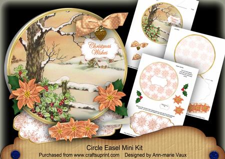 Winters Tale Christmas Wishes Circle Easel Card Mini Kit