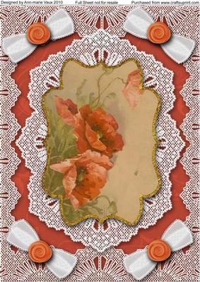 Poppies A4 Lace Bracket Picture Sheet