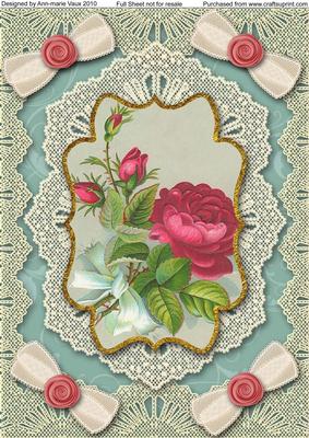 Deep Roses A4 Lace Bracket Picture Sheet