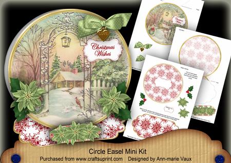 Winter Garden Christmas Wishes Circle Easel Card Mini Kit