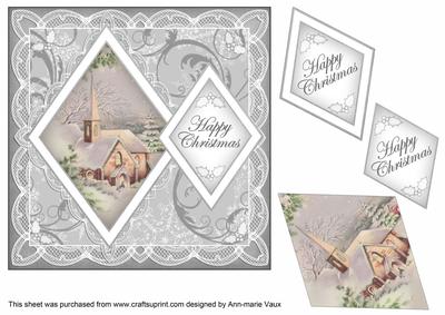 Christmas Day Happy Christmas 7in Double Diamond Topper