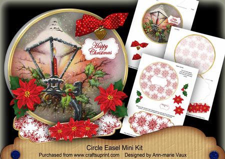 Lantern Happy Christmas Circle Easel Card Mini Kit