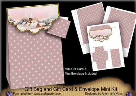 Snow Village Gift Bag Mini Kit with Gift Card & Envelope