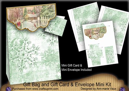 Winter Garden Gift Bag Mini Kit with Gift Card & Envelope