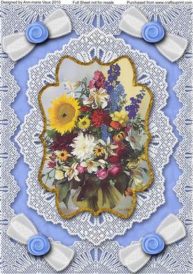 Summer Bouquet A4 Lace Bracket Picture Sheet