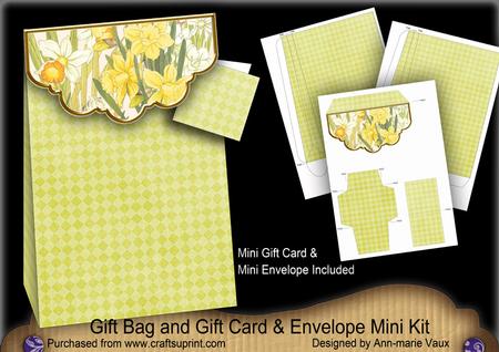 Daffodils Gift Bag Mini Kit with Gift Card & Envelope