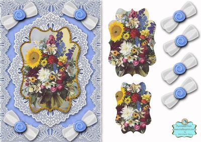 Summer Bouquet A5 Card Front Step by Step