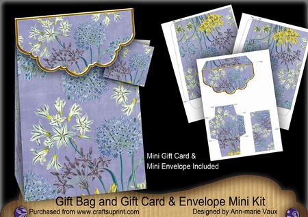 Blue Wildflowers Gift Bag Mini Kit & Gift Card & Envelope
